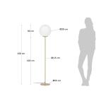 Lámpara de pie Mahala de acero y cristal glaseado