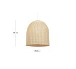 Pantalla para lámpara de techo Druciana de ratán con acabado natural Ø 60 cm