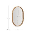 Espejo Magda de madera maciza de teca con acabado natural Ø 40 x 60 cm
