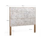 Cabecero Kron con patas de madera maciza de mango y cáscaras de coco para cama de 160 cm