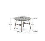 Mesa auxiliar Bramant de acero con acabado malva 60 x 60 cm