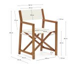 Folding outdoor chair Thianna in beige and acacia wood