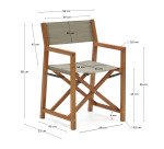 Outdoor folding chair Thianna in green and acacia wood