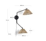 Aplique de pared Pontos de yute con acabado natural