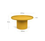 Fleksa round coffee table in mustard metal, Ø 72 cm