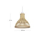Pantalla para lámpara de techo Nathaya de bambú con acabado natural Ø 30 cm