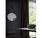 Espejo Raintree de madera negro Ø 50 cm