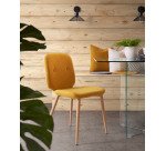 Silke kussen mosterd