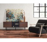 Meghan armchair with solid ash wood legs in a natural finish