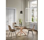 Equal chair made from rattan, with black finished steel legs