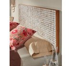 Cabecero Kron de madera maciza de mango y cáscaras de coco para cama de 160 cm