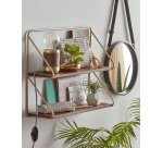 Catrina shelves in steel with golden finish 51 x 42 cm