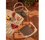 Table Sheryl en bois massif d'eucalyptus 90 x 90 cm