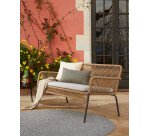Samanta 2 seater cord sofa in beige, 133 cm