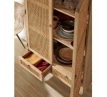 Armario Nalu de madera maciza de mindi y ratán 90 x 175 cm