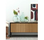 Jarrón Brenna grande de vidrio transparente 100% reciclado