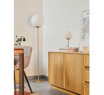 Lámpara de pie Mahala de acero y cristal glaseado