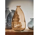 Jarrón Brenna de vidrio marrón 100% reciclado 36 cm