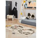 DE_Coussin maison Nisi 100% coton (GOTS) noir et beige 35 x 13 cm