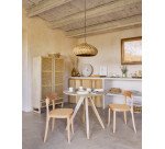 Armario Rexit madera maciza y chapa mindi con ratán 90 x 160 cm