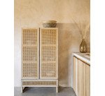 Armario Rexit madera maciza y chapa mindi con ratán 90 x 160 cm