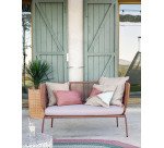 2-zitsbank Nadin in terracotta touw en van gegalvaniseerd staal 135 cm