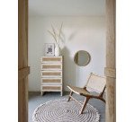 DE_Commode Rexit 5 tiroirs bois massif et contreplaqué de mindi avec rotin 60 x 113 cm