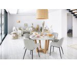 Table basse Marielle en contreplaqué de frêne et laqué blanc 124 x 70 cm
