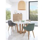 Eshe table lamp in ceramic with terracotta and white finish