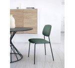 Silla Benilda chapa de roble y acero con acabado negro