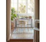 Chaise Runnie chenille et pieds acier