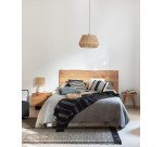 Rasha bedside table with oak veneer with natural finish 49 x 45 cm