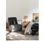 Rasha bedside table with oak veneer with natural finish 49 x 45 cm