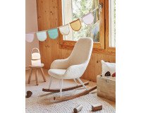Mecedora infantil Joey de borreguito blanco