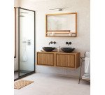 Espejo Taciana de madera maciza de teca 100 x 70 cm