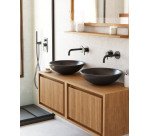 Espejo Taciana de madera maciza de teca 100 x 70 cm