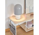 DE_Lampe Brittany en métal peint blanc et gris