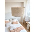 Pantalla para lámpara de techo Mariela de lino con acabado beige Ø 50 cm