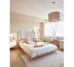 Pantalla para lámpara de techo Mariela de lino con acabado beige Ø 50 cm