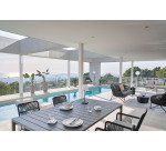 Table de jardin extensible Zaltana en aluminium noir mat 180 (240) x 100 cm