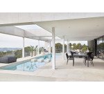 Table de jardin extensible Zaltana en aluminium noir mat 180 (240) x 100 cm