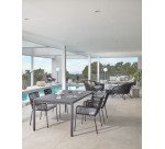 Table de jardin extensible Zaltana en aluminium noir mat 180 (240) x 100 cm
