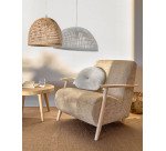 DE_Fauteuil Meghan en chenille beige et bois finition naturelle