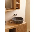 Armario con espejo de baño Parana de madera maciza de teca 100 x 65 cm