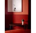 Lampe de table Valentine en marbre blanc et métal peint en vert