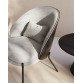 Fauteuil Eamy gris clair placage de frêne finition noire et métal noir