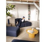 Fleksa round coffee table in mustard metal, Ø 72 cm