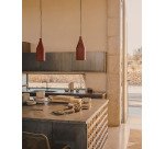 Peralta ceiling lamp in metal with a terractotta painted finish, Ø 15 cm