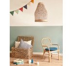 Pantalla para lámpara de techo Casavells fibras naturales acabado natural y azul Ø 35 cm