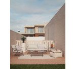 Mesa auxiliar Bramant de acero con acabado malva 60 x 60 cm